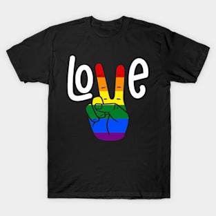 Love lgbt peace hand sign T-Shirt